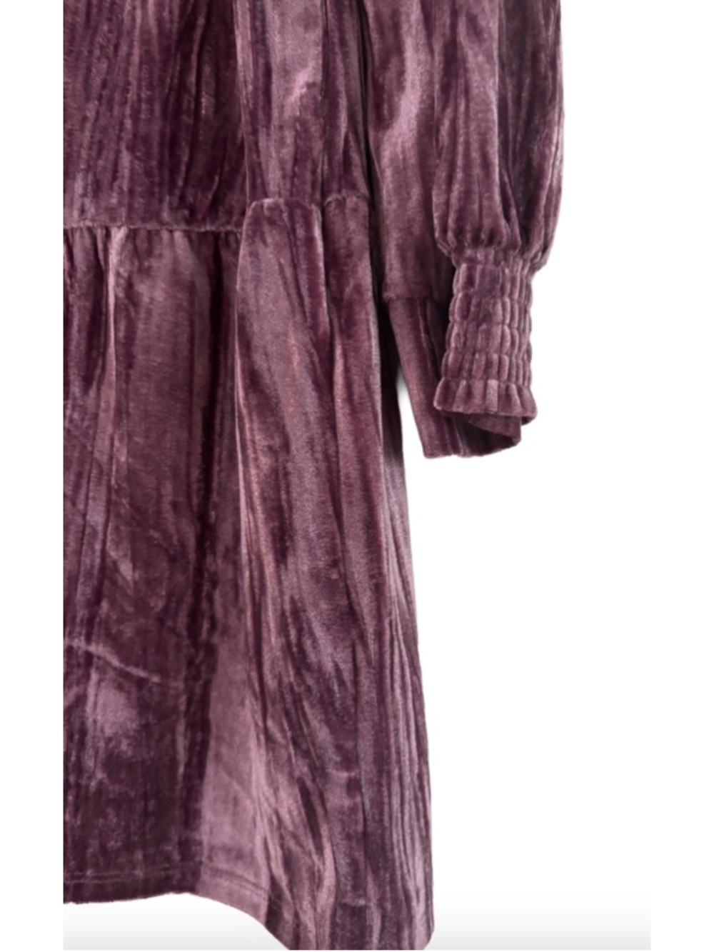 Cato purple crushed stretch velvet lg puff slv shirt dress SZ M goth festival - Picture 7 of 10